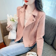 여성 벨벳 가죽 숏 재킷 가을 봄 자켓 캐주얼