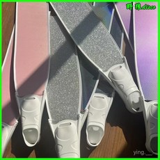 玻璃纖維自由潛水長蛙鞋：貼膜V3 C4自潛蛙鞋，長腳蹼玻璃纖維材質，自由潛水專業腳蹼, Diver藍魚鱗,36