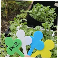식물픽 화분 이름표 원예용 클로버 모종 다육 팻말 HYWFLMYLQ, 옐로우
