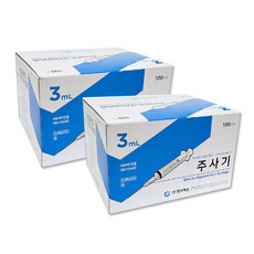 한국백신 일회용주사기 3cc 24G (3/4 inch) 100개입, 2개