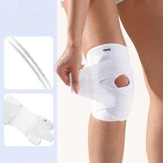 무릎 패드 반월판 슬개골 통기성 지원 남성 및 관절 달리기 점프 밧줄 스포츠 보호 장비, 01 L, 02 하얀색