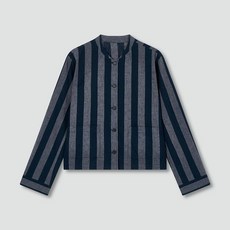 JAJU 여 스트라이프 포켓 셔츠 J115203306058 650249