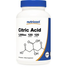 nutricost 檸檬酸 1000mg 膠囊, 120冊, 1個