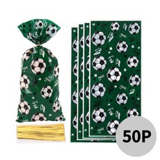 아트위브 OPP 선물 포장 비닐봉투 구디백 생일 기프트백, 50개, 15. 그린 축구공