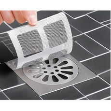 [피지엘] 배수구 거름망 10P 대형 20cm*20cm 머리카락 거름망 하수구 거름망, 그레이 10P*3