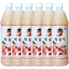 청솔 복숭아 원액 음료베이스, 835ml, 6개
