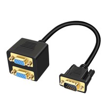 더블 모니터 VGA 어댑터 케이블 VGA 남성-2여성 분배기 코드 나사 잠금 장치가 있는 VGA 케이블 안정적인 연결