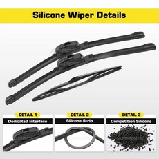 실리콘 고무 와이퍼 전면 후면 앞 유리 윈드 스크린 창 브, B. left-hand drive