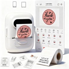 EXTEDRG 라벨프린터 12~50mm 용지 폭 지 호환 1200mAh 대용량 전지 스티커 라벨기 가정용 프린터기(라벨지 1개 포함), P50