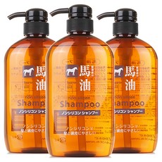 쿠마노 마유 내추럴 헤어 샴푸, 3개, 600ml