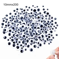 계란 장난감 인형 스크랩북용 DIY 액세서리 어린이 선물 스티커 자체 접착 혼합 Googly Eyes 6mm 200 개, 08 10mmx200