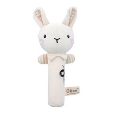Gbee 嬰幼兒有機棉搖鈴玩具 兔子棒, 1個