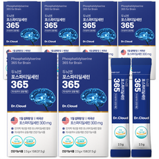 포스파티딜세린 뇌영양제 식약청인증 미국산 300mg 분말 스틱 두뇌엔 PS 365 기억력 개선 포스타티딜세린 검정콩맛, 6개, 37.5g