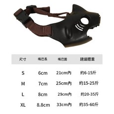 Taigepets 狗狗嘴套 止吠器 適用全犬型, 黑色 - 鯊魚嘴套S, 1個