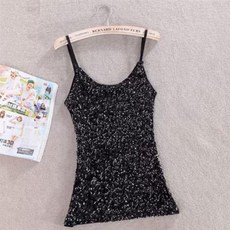 원포이트 슬림핏 스타일리쉬 스팽글 나시 핫픽스 단체 팀복 SH376