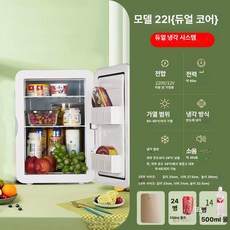 화장품 냉장고 가정용 소형 차량용 미니 냉동 기숙사, 향상된 듀얼코어 22L 골드, 1L