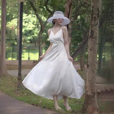 Yellwel 여름용 얇은 시스루 멜빵 원피스 여자용 시원하고 스타일리시한 샌드 스커트 DJP