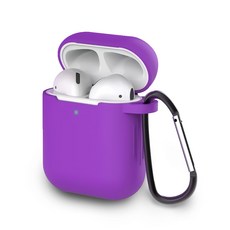 AirPods保護套 矽膠保護殼 防摔耐磨 輕巧便攜, 深紫色, AirPods 1/2代, 1個