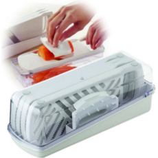 시모무라 야채공방 손잡이 채칼 강판 슬라이서 4종 + 케이스 + 안전홀더 세트 VSY-01, 화이트, 1세트