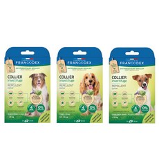 Francodex 法國法典 犬用, 1個, 綠野防水驅蟲頸圈 (中型犬), 白色, 1ml