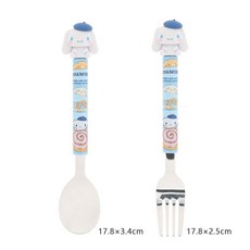 韓國 lilfant 大耳狗304不鏽鋼兒童餐具套裝 (筷子/湯匙/叉子/杯子/水壺/餐盤/餐具袋)，可愛卡通設計，外出攜帶方便, 1個, 立體湯叉, 筷子/湯匙/叉子/杯子/水壺/餐盤/餐具袋