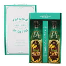 롯데푸드 프리미엄 오일선물(500ml2P) 까놀라유 설 추석기름 명절선물세트 카놀라유, 1개