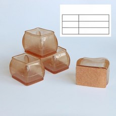 의자 발커버 스티커형 발캡 긁힘 방지 투명 미끄럼 문쾅, 1개, 작은 직사각형 24개