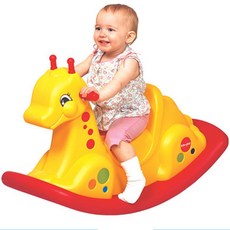 어린이 기린캐릭터 옐로우 흔들말 말장난감 유아목마 목마, 1개, 혼합색상