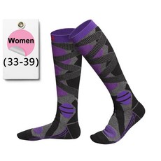 따뜻한 하이킹 흡수 건조 두꺼운 양말 스노보드 여성 어린이 무릎 야외 GTUBIKE 길이 빠른 스키 남성, WomenPurple, 1개