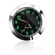 차량용 야광 미니 아날로그 시계 클래식 대쉬보드 부착형 자동차 인테리어 소품, 실버형광, 1개