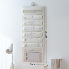 다용도 벽걸이 수납 포켓사무실파일아코디언손잡이시험지파티션 파일, 화이트, 1개