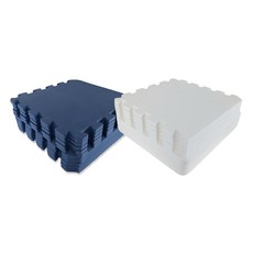 Sonhalmae 兒童素色遊戲巧拼軟墊 12mm, 象牙白+海軍藍, 20張