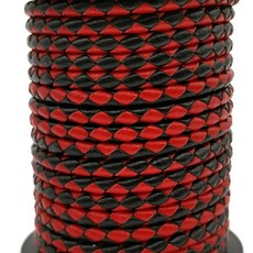 가죽 볼로 스트랩 쥬얼리 제작 라운드 호손 브레이드 코드 어두운 레드, 5. black red
