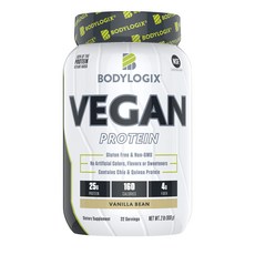 BODYLOGIX 素食蛋白, 香草豆, 1個, 908克