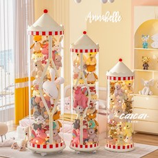 娃娃收納筒 玩具收納箱 透明圓柱筒 絨毛公仔收納桶 兒童玩具收納箱 玩偶收納, 1個