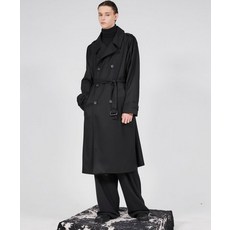 플레어 FLAREUP 코트 오버 사이즈 Raglan Trench Coat - 블랙 (FL-020)