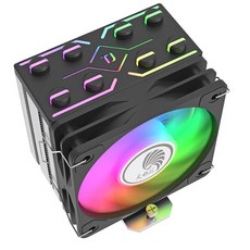 天極風 J-8 CPU散熱器 ARGB幻彩 10CM風扇 高效散熱 智能溫控, 黑色, 1