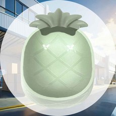 반려동물 식기 파인애플 그린 과식방지보조 스테인리스볼 미끄럼방지바닥 플라스틱급식기 식사습관형성 일상급여관리