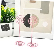 원형 디자인 철제 스탠드 메모 홀더 책상 정리 사무실 문구 카드 꽂이 포토, 1개, 상세페이지 참조
