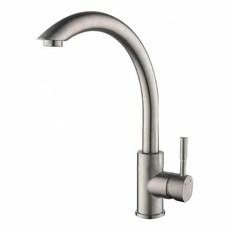 蝴蝶衛浴 304不鏽鋼檯面水龍頭 LF無鉛認證 天鵝管 冷熱混合 無鉛龍頭 廚房水龍頭 無鉛無毒, 1個, 主體+固定配件+六角板手