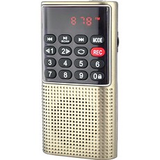 효도 라디오 등산용 휴대용 슬림 L-328 (충전용) 충전후 재생시간 12시간, 골드 (금색)