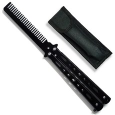 타이거피스트 빗리송 발리송 발리콤 트레이너 버터플라이나이프 나비칼 파우치포함, 블랙, 1개