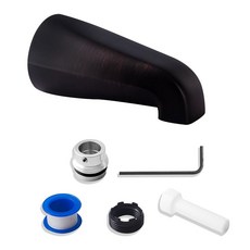 CalcMetal 5인치 논다이버터 욕조 스파우트(4인치 1개 어댑터 포함) 범용 장착 1/2인치 구리 슬립 1/2인치 철제 파이프(장단 및 짧은 스터브 아웃) 3/4인치, 베네치아 브론즈