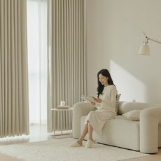 밀리무드 100% 빛차단 깊은잠 방한 방풍 암막커튼 2p + 커튼끈 2p