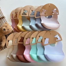지아지조 실리콘 턱받이 유아식기 이유식 아기턱받이, 라벤더, 1개, 1매