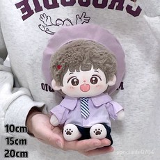 臺灣出貨 10cm娃衣15cm20cm紫色襯衫領帶學院風棉花娃娃衣服 胖胖體海星體 娃衣 娃娃配飾 娃娃裝, 1個, 紫襯衫,10cm娃衣