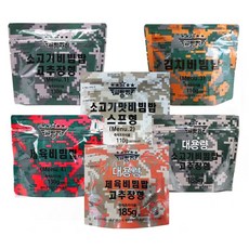 일빵빵 전투식량 6종세트[소고기비빔밥(고추장 스프)+김치비빔밥+제육비빔밥+대용량 소고기+대용량 제육비빔밥], 860g, 1세트