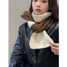 인스타 쁘띠 스카프 겨울 목걸이 귀요미 포근한 니트 배색 머플러