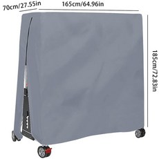 탁구대커버 보관덮개 자외선차단 방습 보호대 실내 먼지 방수 가벼운 검은색 탁구, 1개, 그레이 지퍼