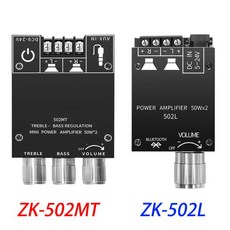 블루투스앰프 미니 블루투스 5.0 무선 오디오 디지털 파워 앰프 스테레오 보드 50W x 2 DC 9-24V ZK-502L/502MT, 02 ZK-502L bare board, 01 CHINA